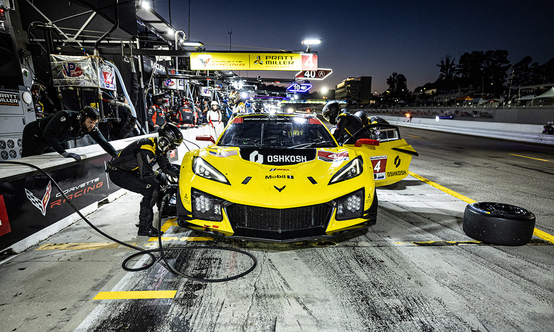 Yellow corvette racecar