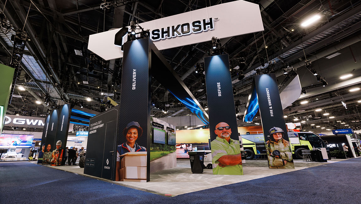 Hero banners at CES 2026 Oshkosh booth