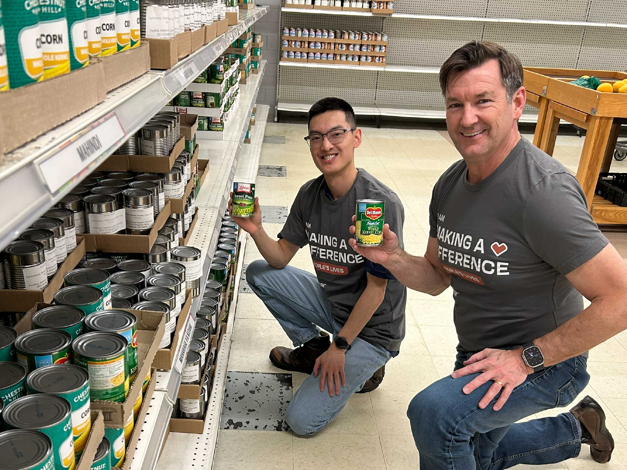 Team members volunteering at Oshkosh Area Community Pantry