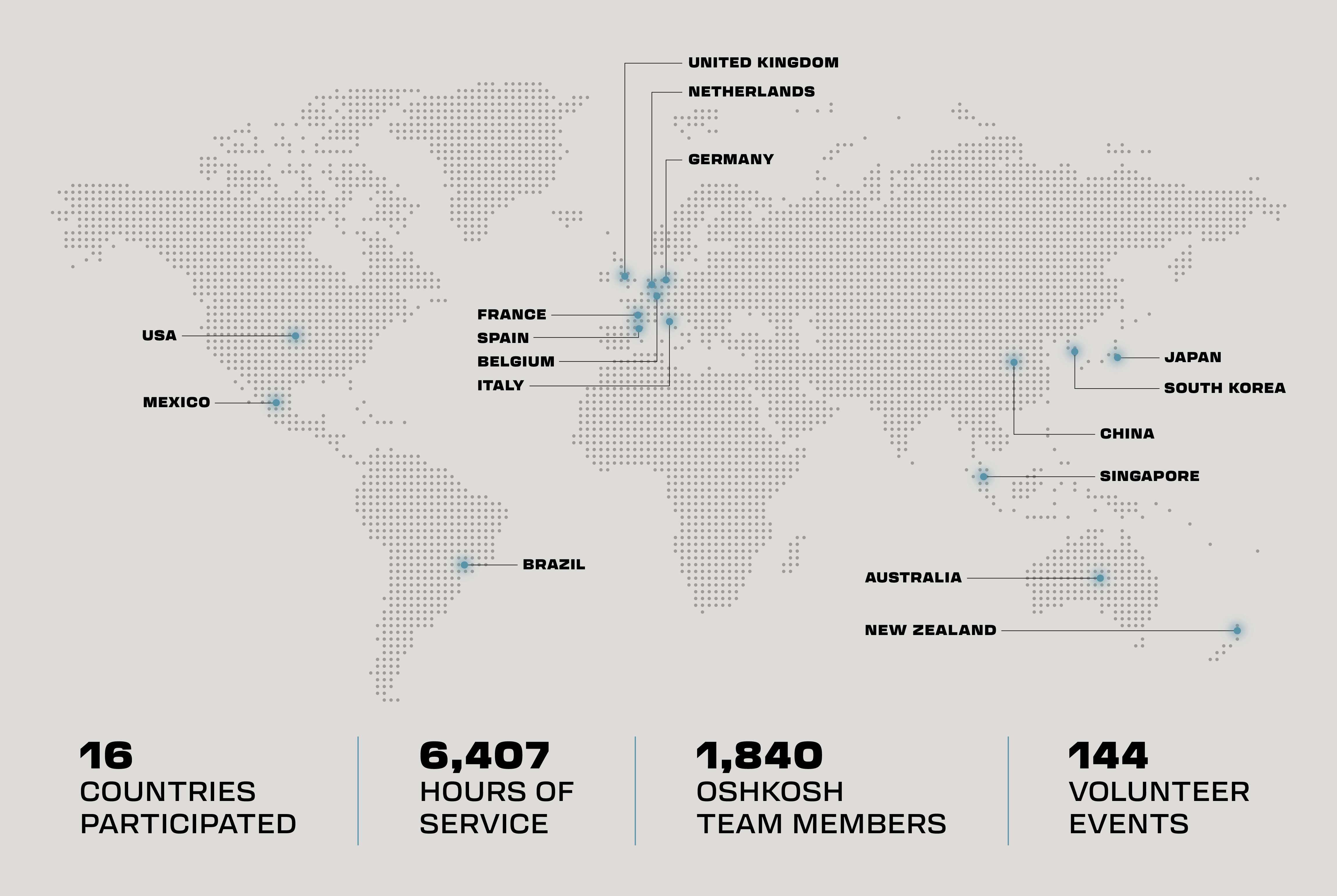 Map graphic showing locations that participated in Good to Give Back month 2026