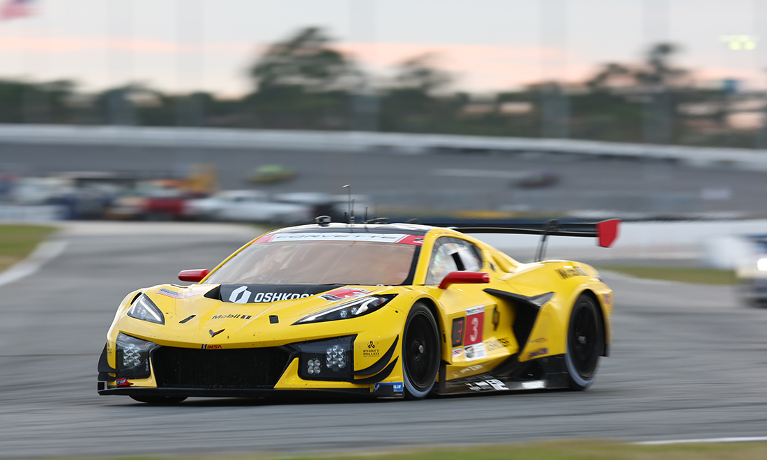Yellow Pratt Miller corvette car