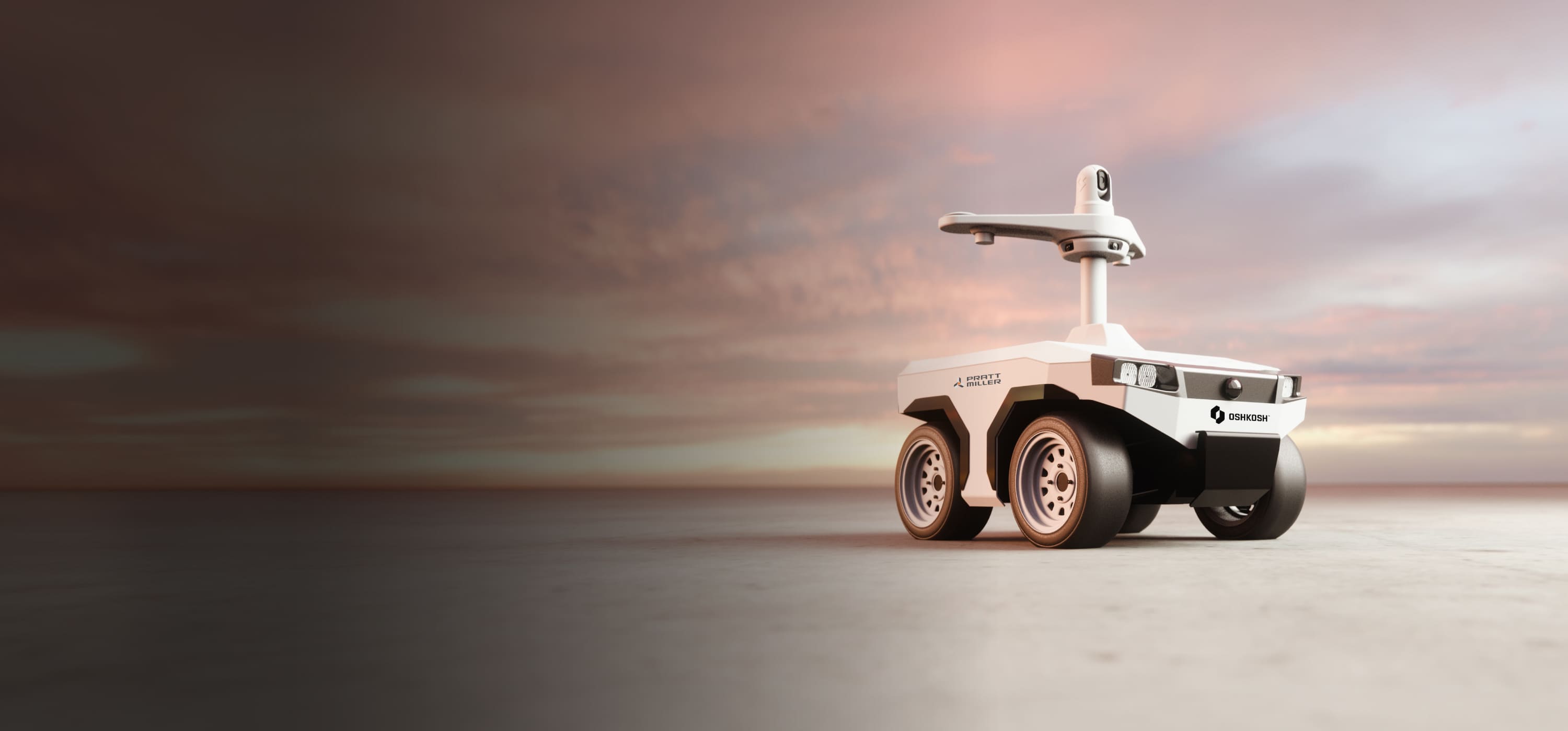 Airport robot with sky background