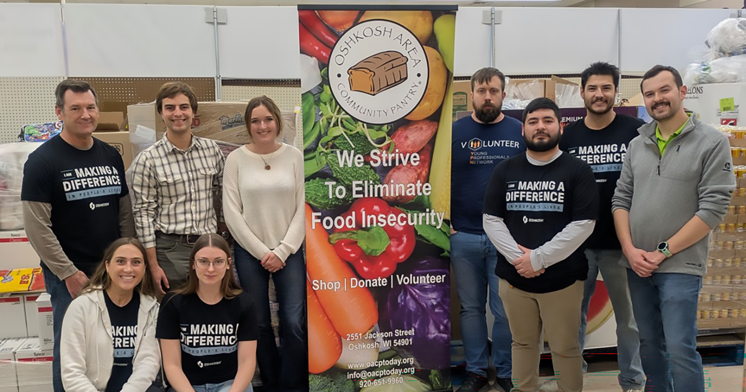  Team members volunteering at Oshkosh Area Community Pantry