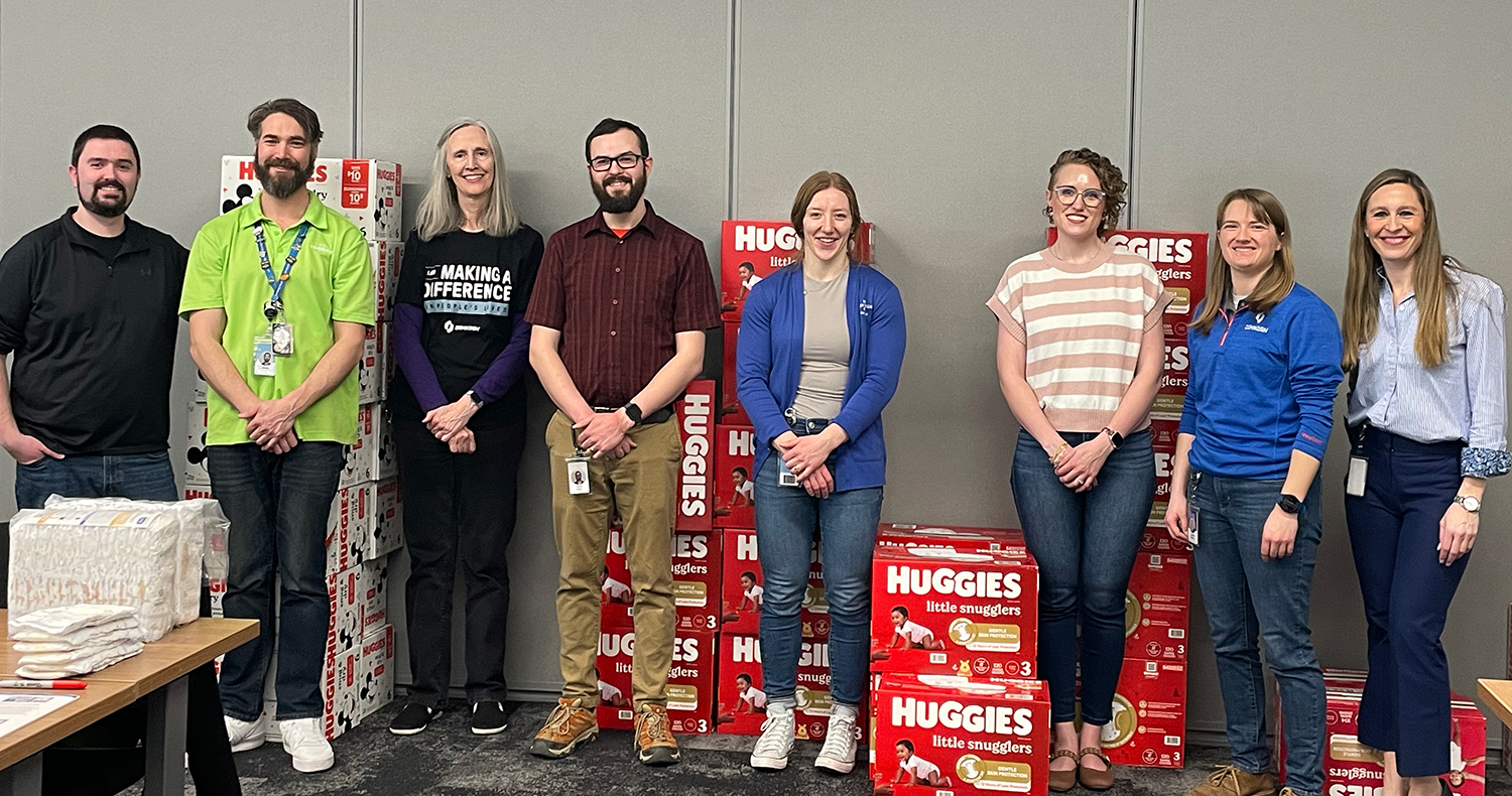  Team members participating in Diaper Drive