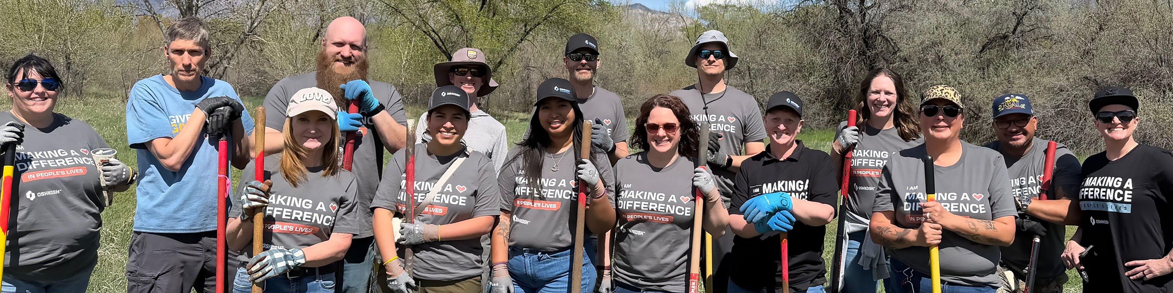 Team members volunteering