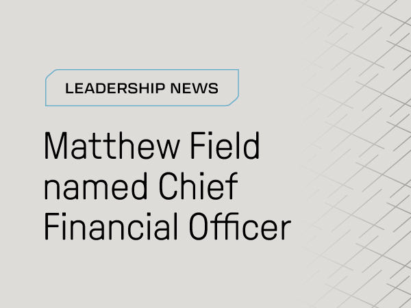 Social graphic for leadership news announcement of new Oshkosh CFO