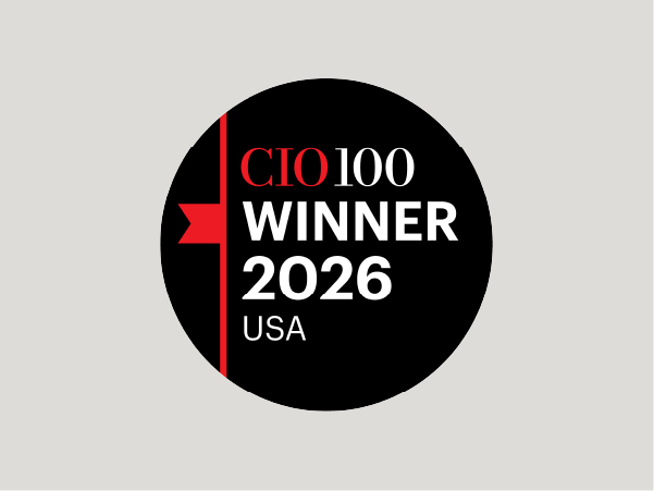 CIO 100 award icon on light aluminum background